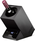 Enfriador de botellas de Caso, WineCase One Black - Enfriador de vino para una botella, rango de temperatura de 5, 18 °C, para botellas de hasta 9 cm