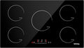 IsEasy Placa de cocina, inducción, placa de cocción de inducción eléctrica (8600 W, Autarkic, 5 fuegos, 90 cm, empotrada, táctil, temporizador