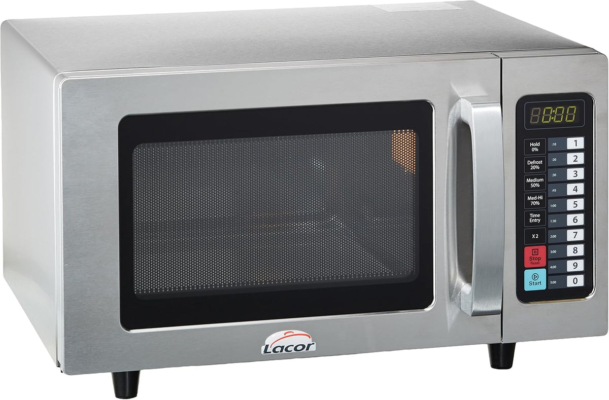 LACOR Microondas sencillo, 69325 - Horno microondas Profesional fabricado en acero inoxidable, 25 L, 1000 W