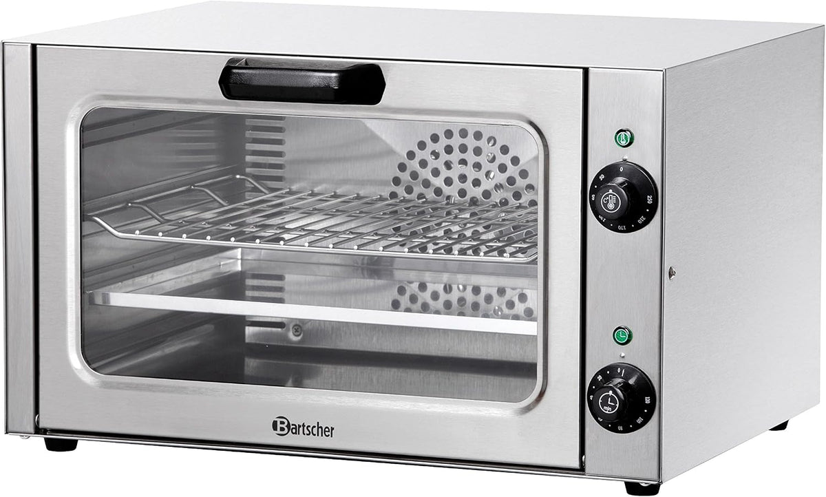Horno Bartscher, A120880 - Horno (Horno eléctrico, 2500 W, 250 °C, Acero inoxidable, Giratorio)
