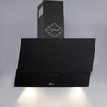 Campana extractora GCH D 268.8 BL + filtro de carbón, campana de cocina 80 cm, cristal negro, 1000 m³/h, mando a distancia, campana de pared, Gurari