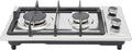 Placa de cocina Cocina de gas con 2 fuegos de acero inoxidable, NG/LPG convertible, manguera de gas de 1, 5 m, hornillo portátil de camping 51 x 31 x