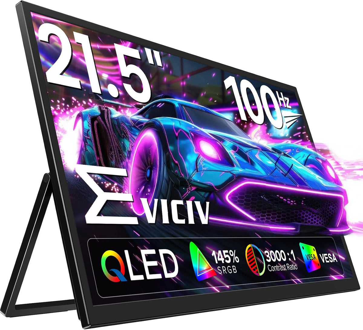 Monitor EVICIV, Portatil QLED Grande de 21, 5' 100Hz 1080P 145% sRGB 3000:1