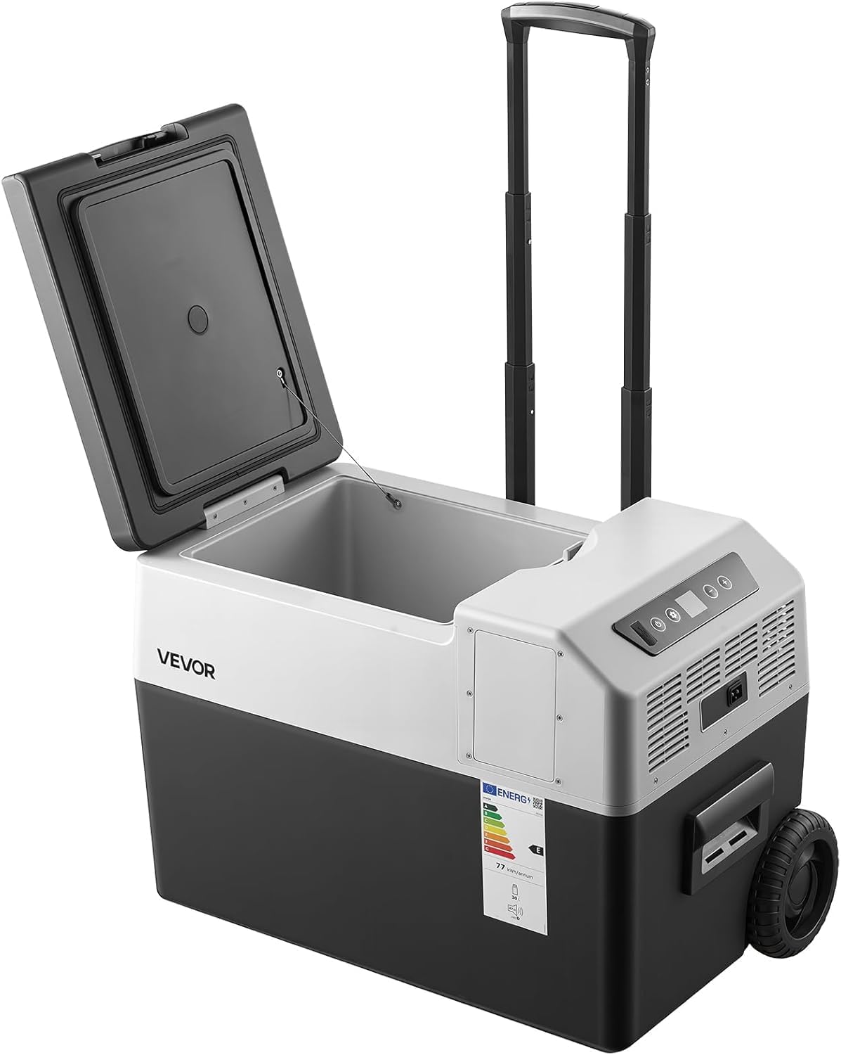 Nevera portátil VEVOR, para Coche 30 L con Compresor, Refrigerador para Coche Temperatura Ajustable de -22 a 10 °C, 12/24 V CC y 100-240 V CA, con