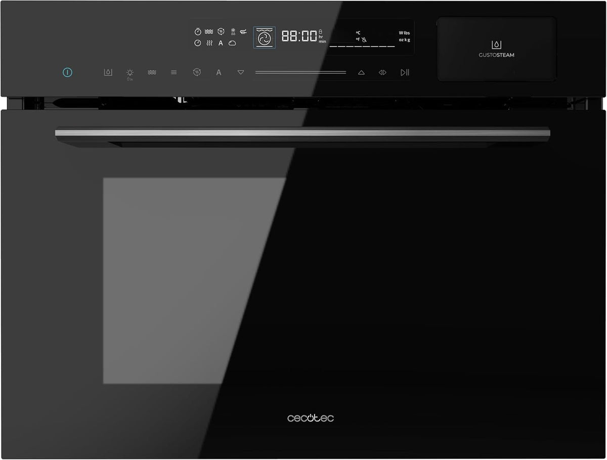MWS704500 de Cecotec, microondas sencillo, Horno Microondas Integrable 60x45cm Bolero Hexa Glass Black. 3000W, 50L de Capacidad, 20 Funciones con Full
