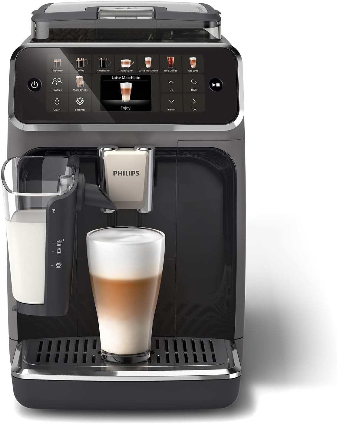 Cafetera automática de PHILIPS, 5500 Cafetera Superautomática LatteGo, 20 bebidas, Gris