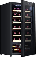 Enfriador de botellas de IUBGFTO, vinos Refrigerador para vinos de doble zona para 28 botellas Incorporado o independiente con apariencia moderna