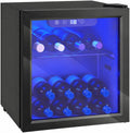 HOMCOM Vinoteca, 12 Botellas, 36 L, Temperatura Ajustable 4-16℃, Negro