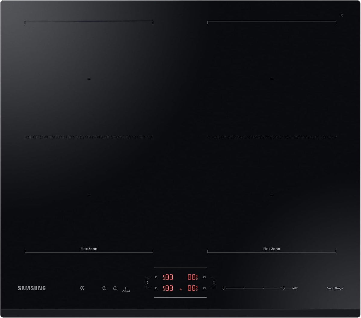 Samsung NZ64B5066GK Placa de cocina, inducción Flexible /U2, 4 Zonas de cocción, Diseño Slimfit, Zona Dual Flex, Función WiFi con SmartThings™ y