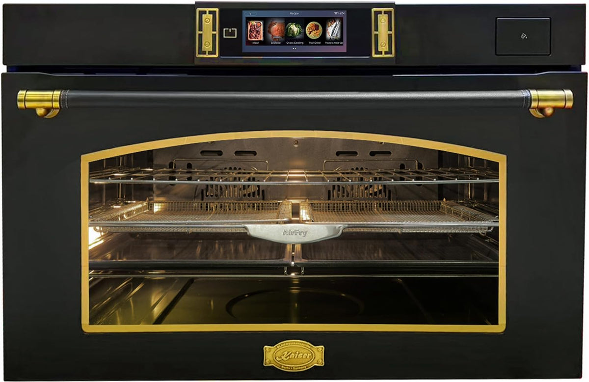 Horno empotrable de Kaiser, Horno de vapor retro empotrable de 90 cm, XXL, 133 L, aire caliente, TFT, Full Touch 37 programas, A+ hidrólisis, vapor