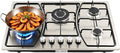 Placa de cocina de TTISJHK, Encimera de gas 5 fuegos, acero inoxidable empotrable cocina de gas 76 x 50