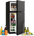 Merax Mini frigorífico, Minifrigorífico con congelador de 60 l (22 L), Compacto, independiente con puerta de cristal, iluminación LED, bajo ruido