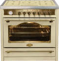 Cocina independiente de Kaiser, Empire HC 93655 Retro - Cocina con placa de inducción (90 cm, 8 hornos eléctricos multi8 de 115 L, con asador