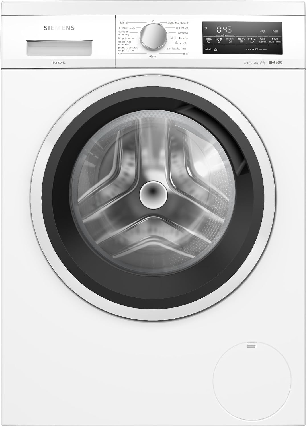 Lavadora SIEMENS, iQ500, 9kg, Programas rápidos, blanco, WU14UT62ES