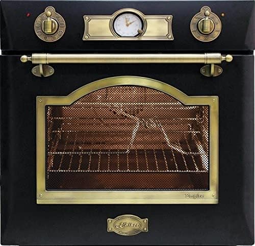 Horno empotrable de Kaiser, EG 6345 Em - Horno de gas empotrado 60 cm, Retro Empire Design negro esmaltado, pincho giratorio, parrilla de infrarrojos