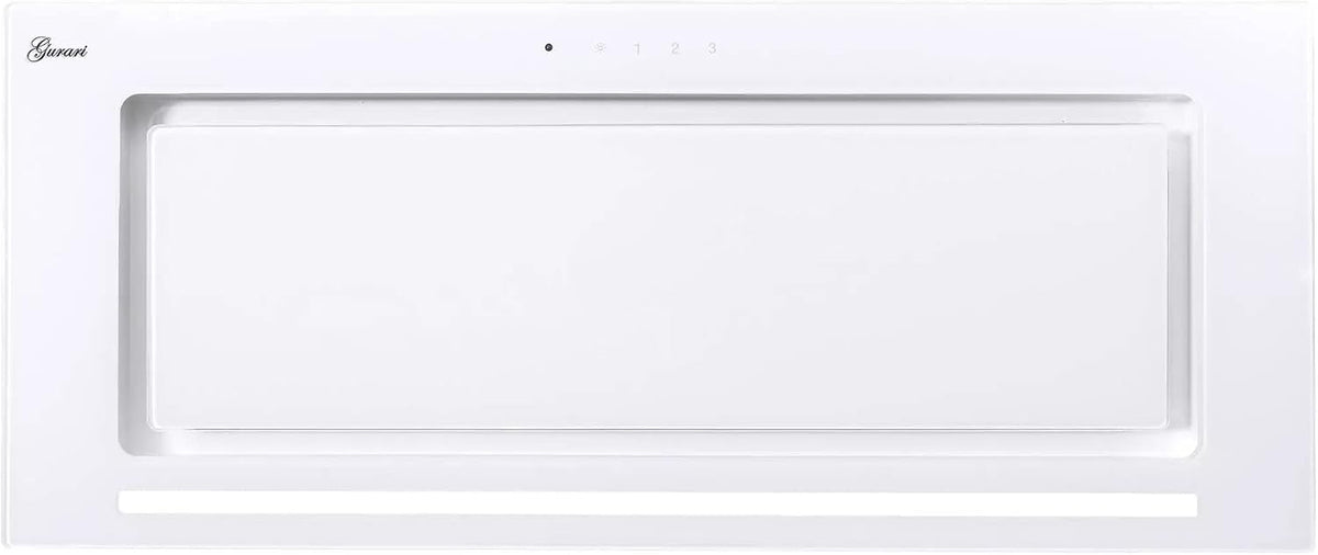 Gurari Campana extractora, 217 WH 90 Pr - Empotrada 90 cm, Blanco, Cristal, 1000 m³/h, Tiras LED, Mando a Distancia