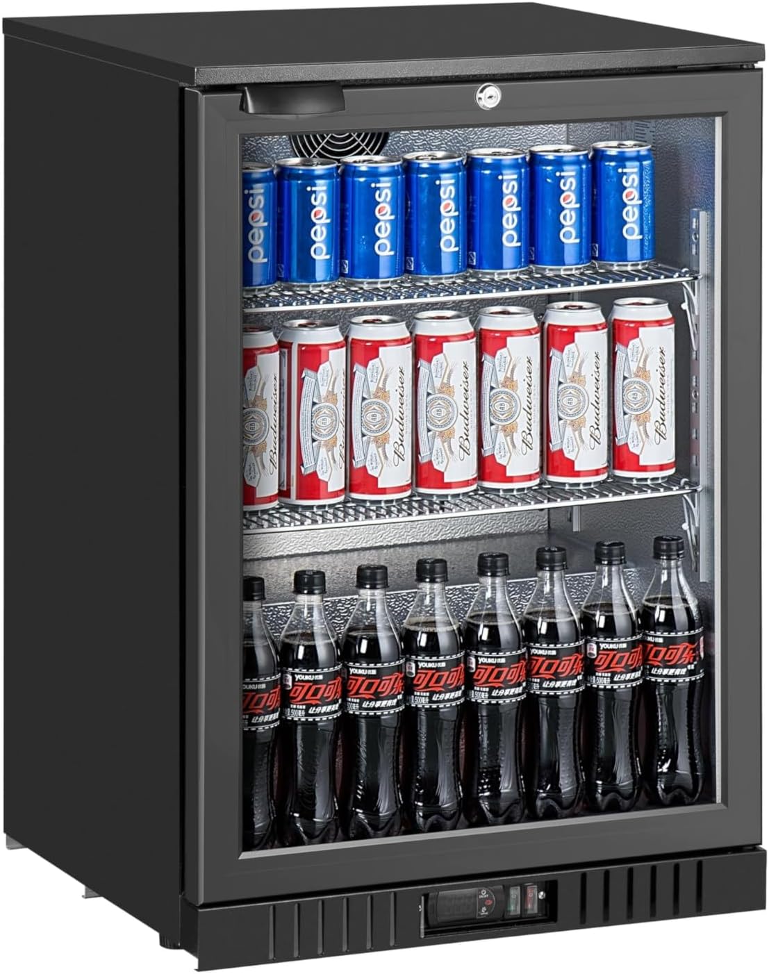 METRO Professional GBC3001 Frigoríficos para bebida, Frigorífico para bebidas, plástico/metal/cristal, 60x53x86.5cm, 127 L, refrigeración por