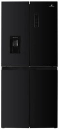 Frigorífico combi CONTINENTAL EDISON, Frigorífico de 4 puertas con dispensador de agua, 446 l, absolutamente sin heladas, 79 x 180 cm, color negro