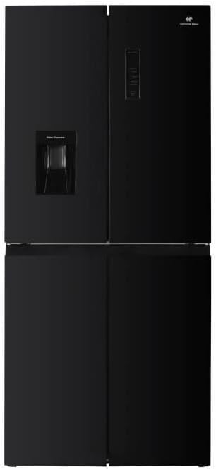 Frigorífico combi CONTINENTAL EDISON, Frigorífico de 4 puertas con dispensador de agua, 446 l, absolutamente sin heladas, 79 x 180 cm, color negro