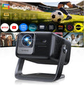 Proyector PUTRIMS, 4K Google TV/30W Altavoz/360°Rotable 1200ANSI Proyector Portatil con oficial App, Voice Assistant, Auto Focus/Keystone, HDR10