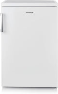 Severin Mini frigorífico, Congelador 120 litros, 4 estrellas, bajo encimera, luz LED, bisagra de la puerta intercambiable, blanco, [Clase de