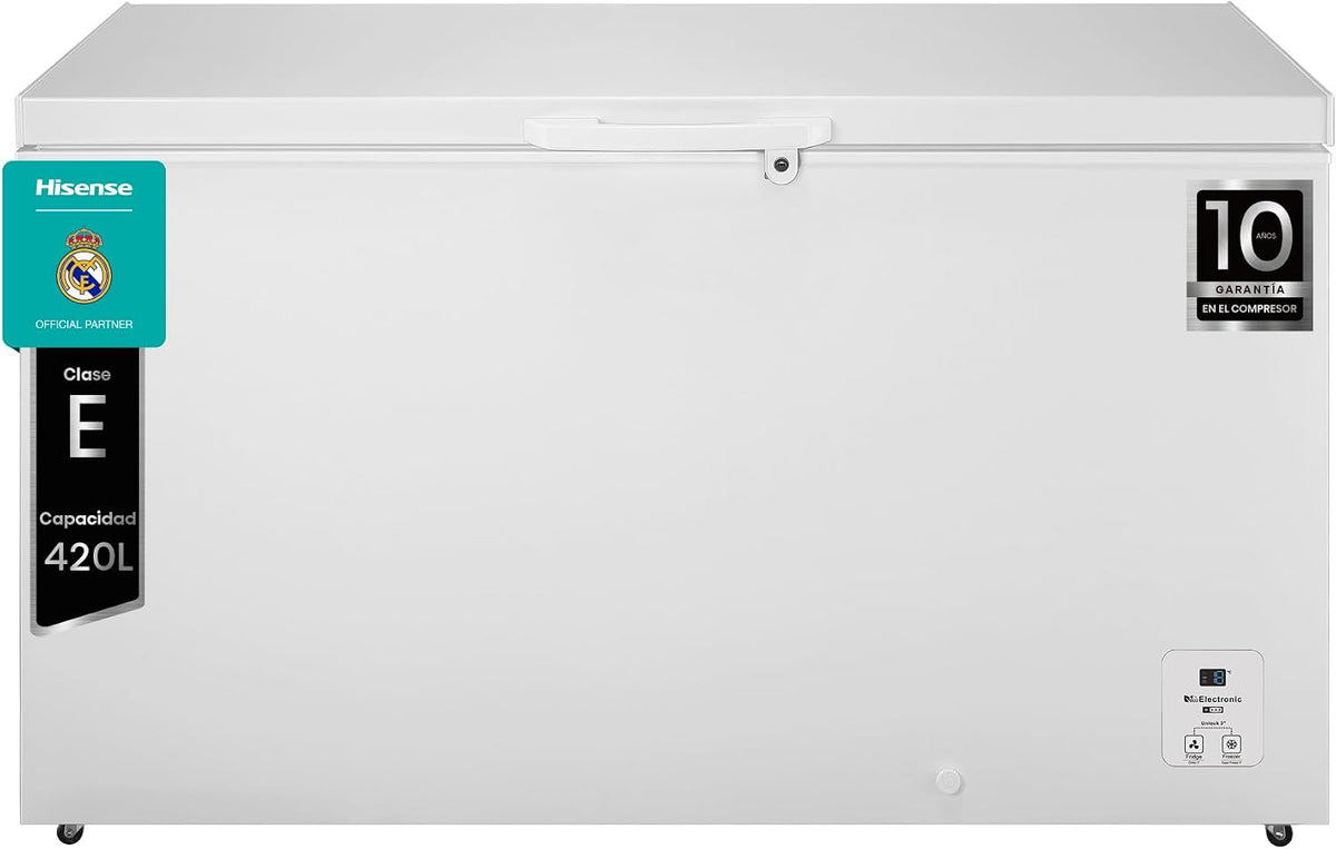 Hisense Congelador horizontal, FT546D4AWLYE - Arcón Congelador Horizontal, Cesta con Asa, Tecnología Inverter, Control Electrónico de Temperatura, con