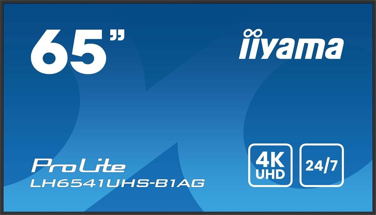 iiyama Monitor, 65w Lcd 4k Uhd Va Digital Signage Display 164 Cm (65') (lh6541uhS-B1ag)