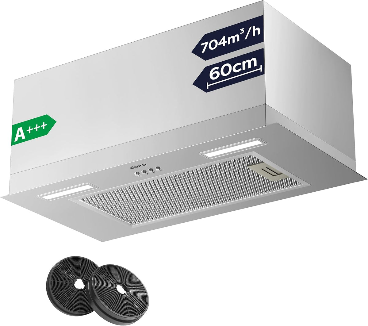 CBCS6926A de CIARRA, campanas encastrabl, Campana Extractora Encastrable Clase A+++ 704 m³/h 60 cm