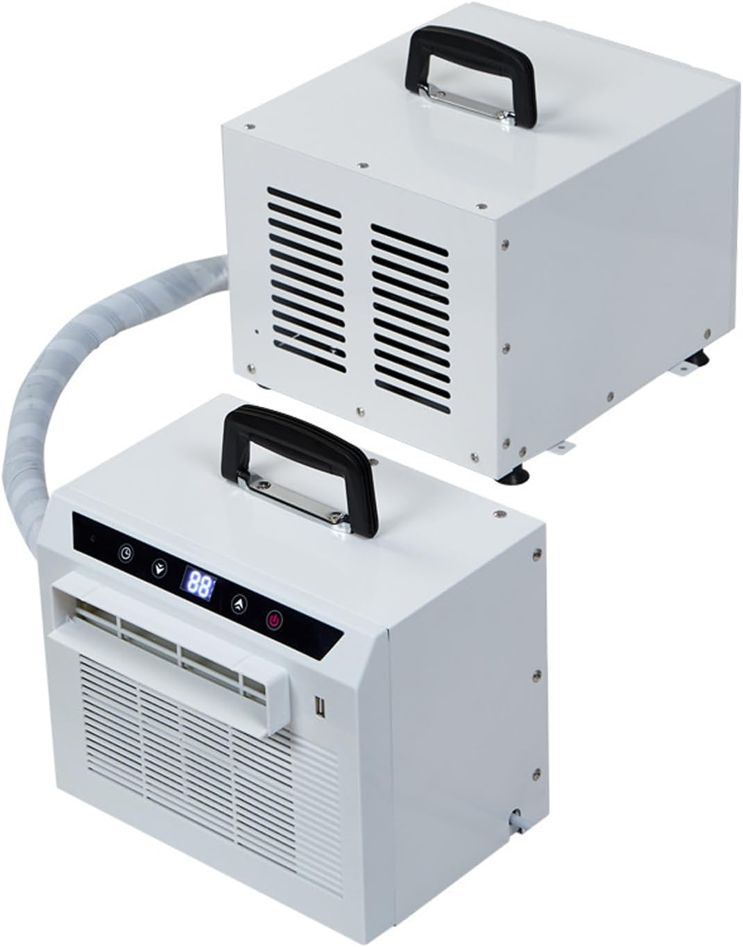 Generic Aire acondicionado split, portátil dividido de 5000 BTU con panel táctil, control remoto, temporizador de 24 horas, asa superior, no requiere
