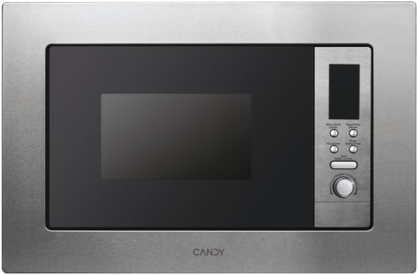 CANDY MIG1730DX Microondas con grill, Microondas Integrable con Grill, 17L, 1050W, 5 Niveles, Digital, 8 Programas, Bloqueo, Plato 24, 5CM, Grill Rack