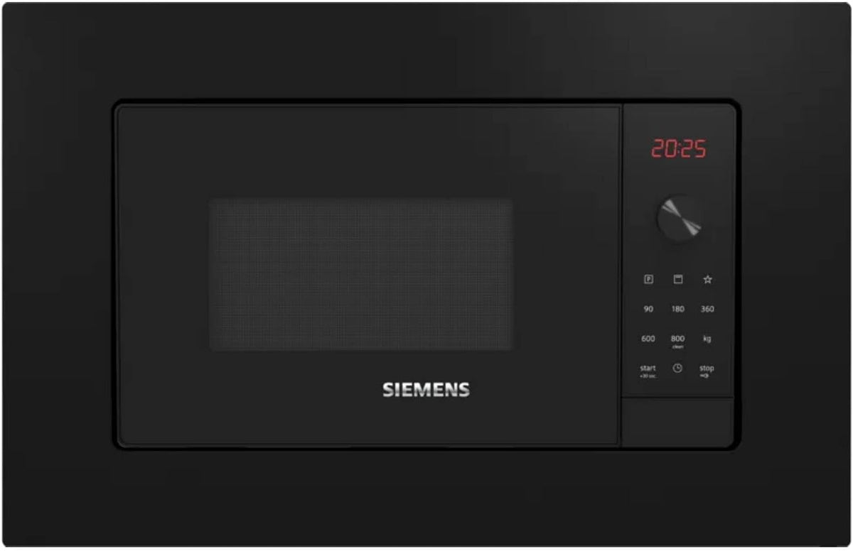 SIEMENS Microondas con grill, Microondas Integrable IQ300, 60 cm, cookControl, Función Grill, 5 Niveles de Potencia, 800W, Negro, BE623LMB3