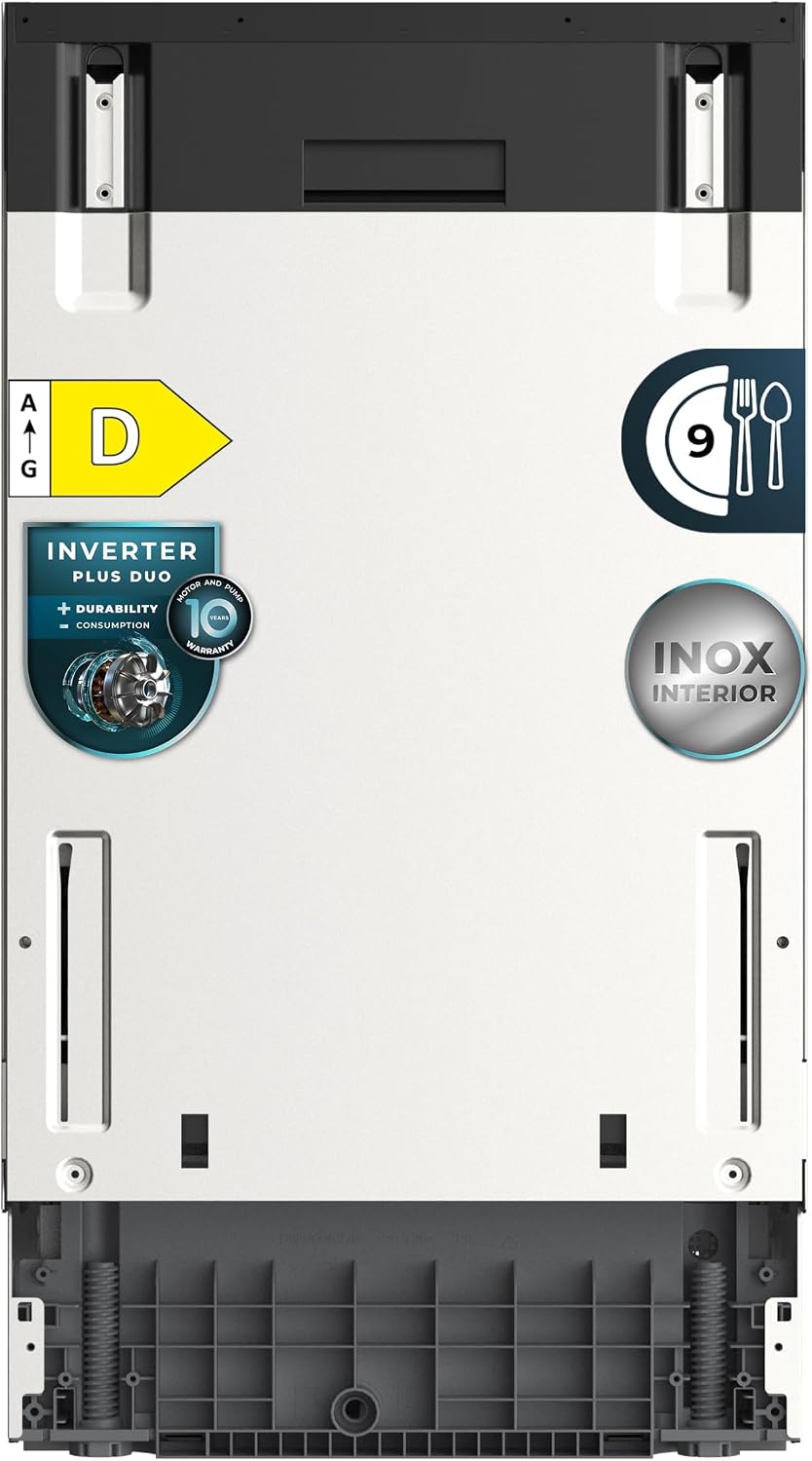 Cecotec Lavavajillas estrecho, Lavavajillas 45 cm Integrable Bolero Aguazero 4250 Full-BI. 9 Cubiertos, 6 Programas, Bajo Consumo, Motor Inverter Plus