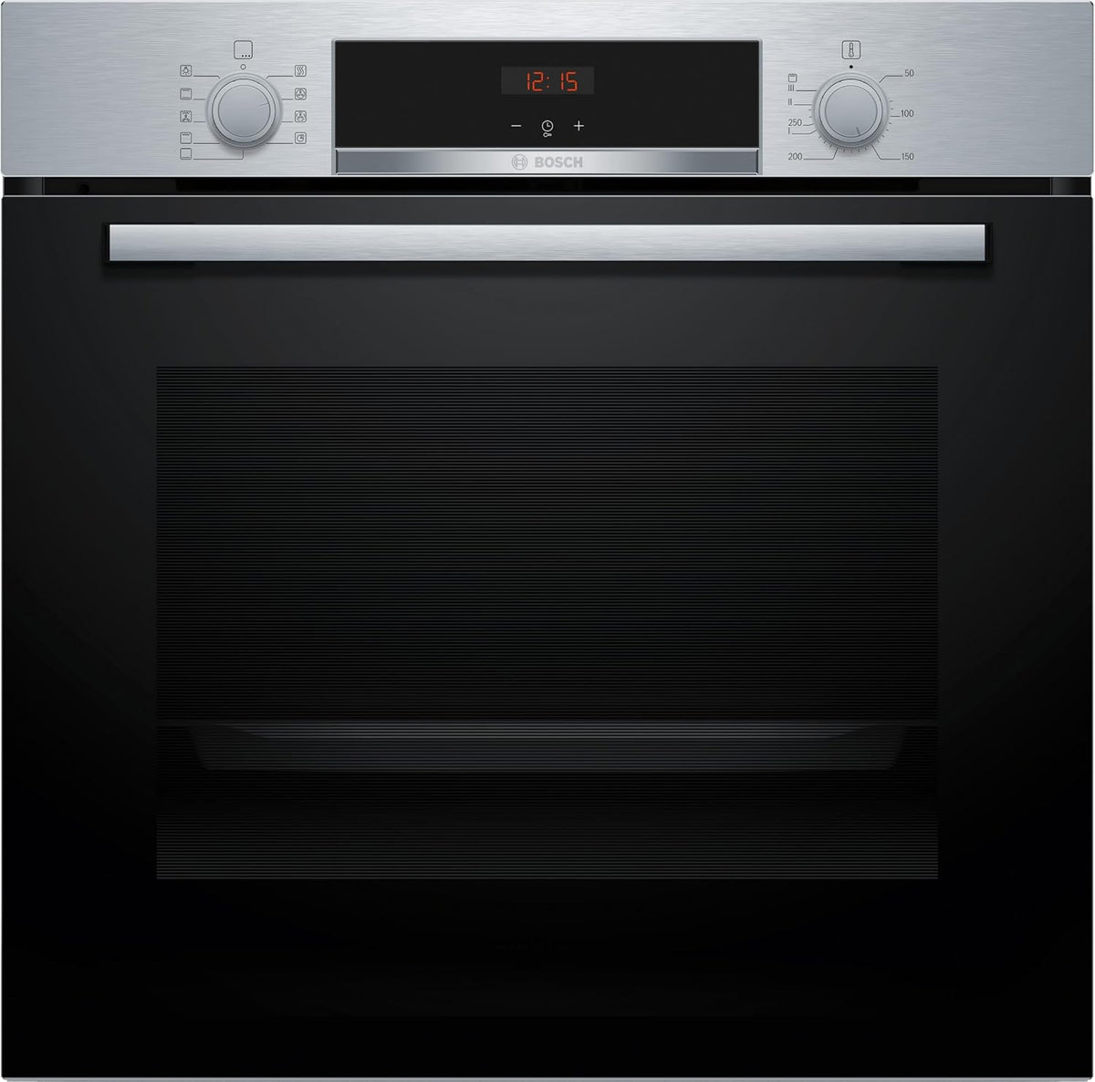 Bosch Horno empotrable, HBA514BS3 Serie 4 - Horno empotrable (60 x 60 cm, control de pantalla LED, ayuda de limpieza hidrolítica, aire caliente 3D