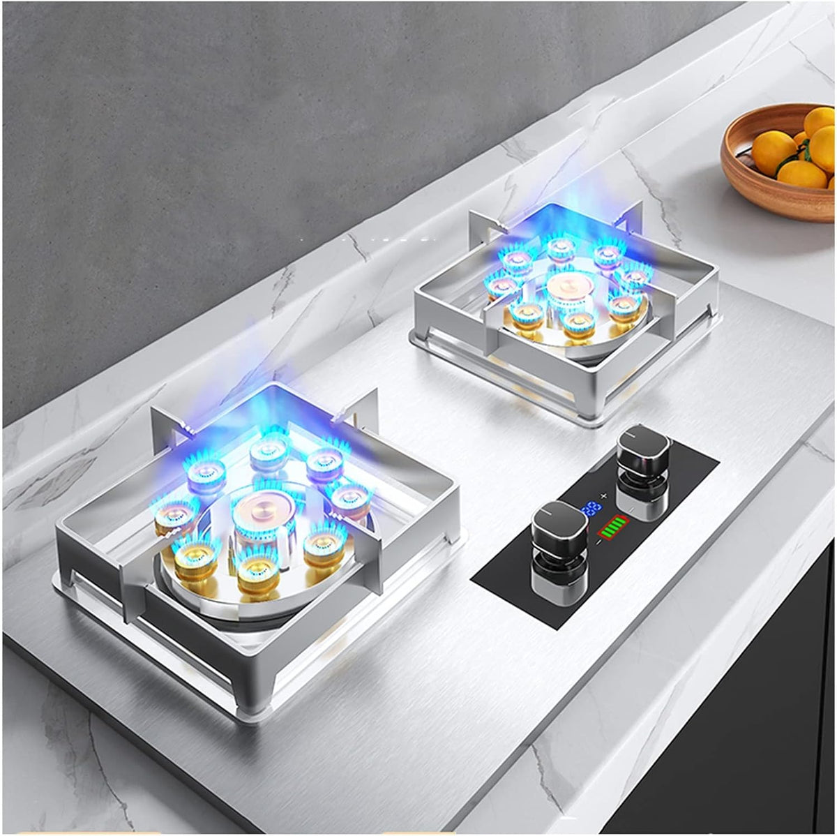 Placa de cocina de BELUND, Estufa De Gas De 29, 5 Pulgadas, Placa De Cocina, 2 Quemadores, Placa De Gas Integrada De Vidrio Templado, Combustible Dual