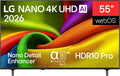 LG 55NU850B6LA Televisor, TV 55', Nano 4K UHD, WebOS, Procesador α7 Gen9 IA, HDR10 Pro, Anti-Reflejos 94%, Dolby Digital Plus