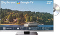 Smart TV 12V Smart TV 22 Pulgadas, Pantalla 1080P Sin Marco, Google TV con Reproductor de DVD, Triple Sintonizador, Bluetooth, WiFi, SYLVOX