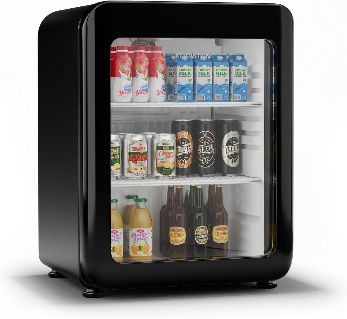 KLARSTEIN Frigoríficos para bebida, Audrey Evo Nevera Bebidas - 65L Frigorífico para Bebidas con Puerta Doble Acristalamiento, Iluminación Led