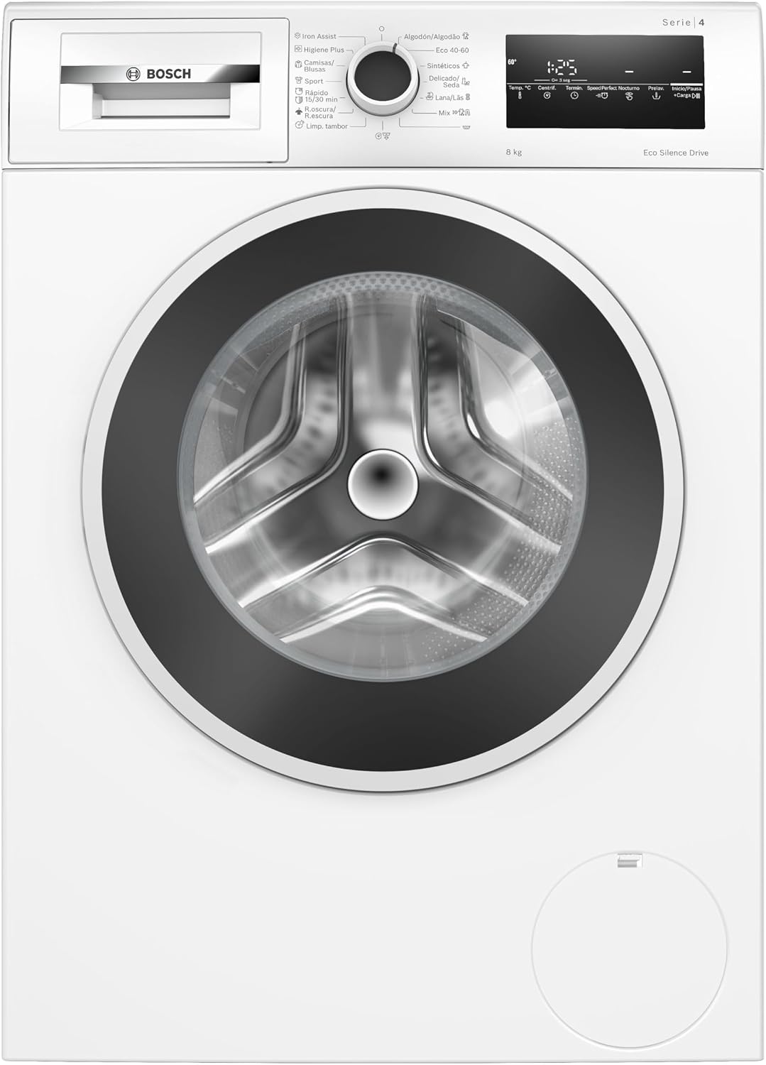 WAN24280ES de Bosch, lavadora, Serie 4, 8 kg, Iron Assist, blanco