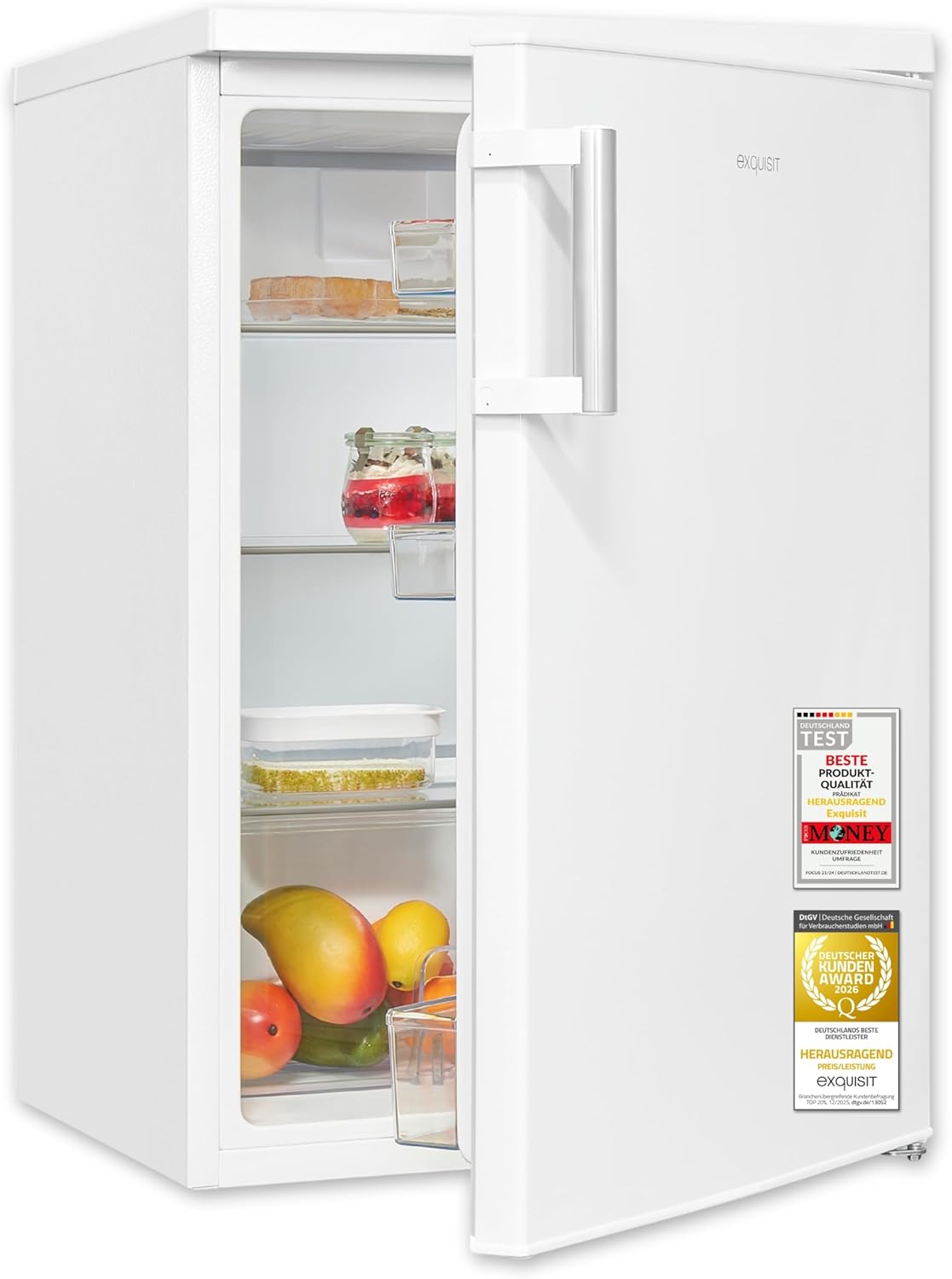 Frigorífico combi Exquisit, Frigorífico de 133 l sin congelador - Frigorífico de pie en color