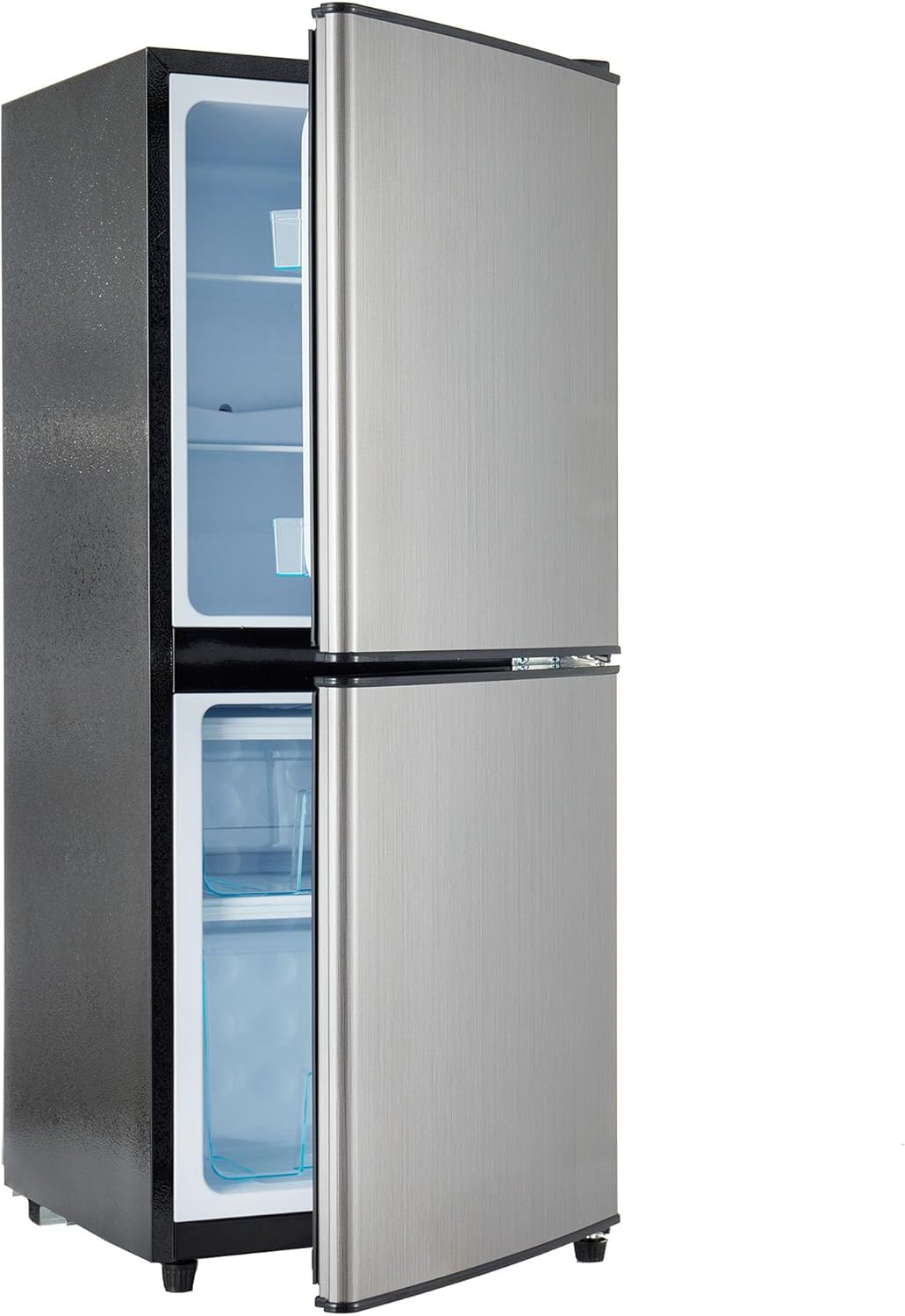 Merax Mini frigorífico, Frigorífico y congelador de dos puertas con volumen total de 106 L, 42, 5 x 44, 5 x 102, 0 cm, volumen de congelación de 46 L