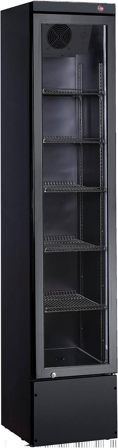 Frigoríficos para bebida Frigorífico para Bebidas GSC2133B-NC, 166L, 5 estantes ajustables, Puerta de Vidrio con Cerradura, Luces LED, negro, METRO