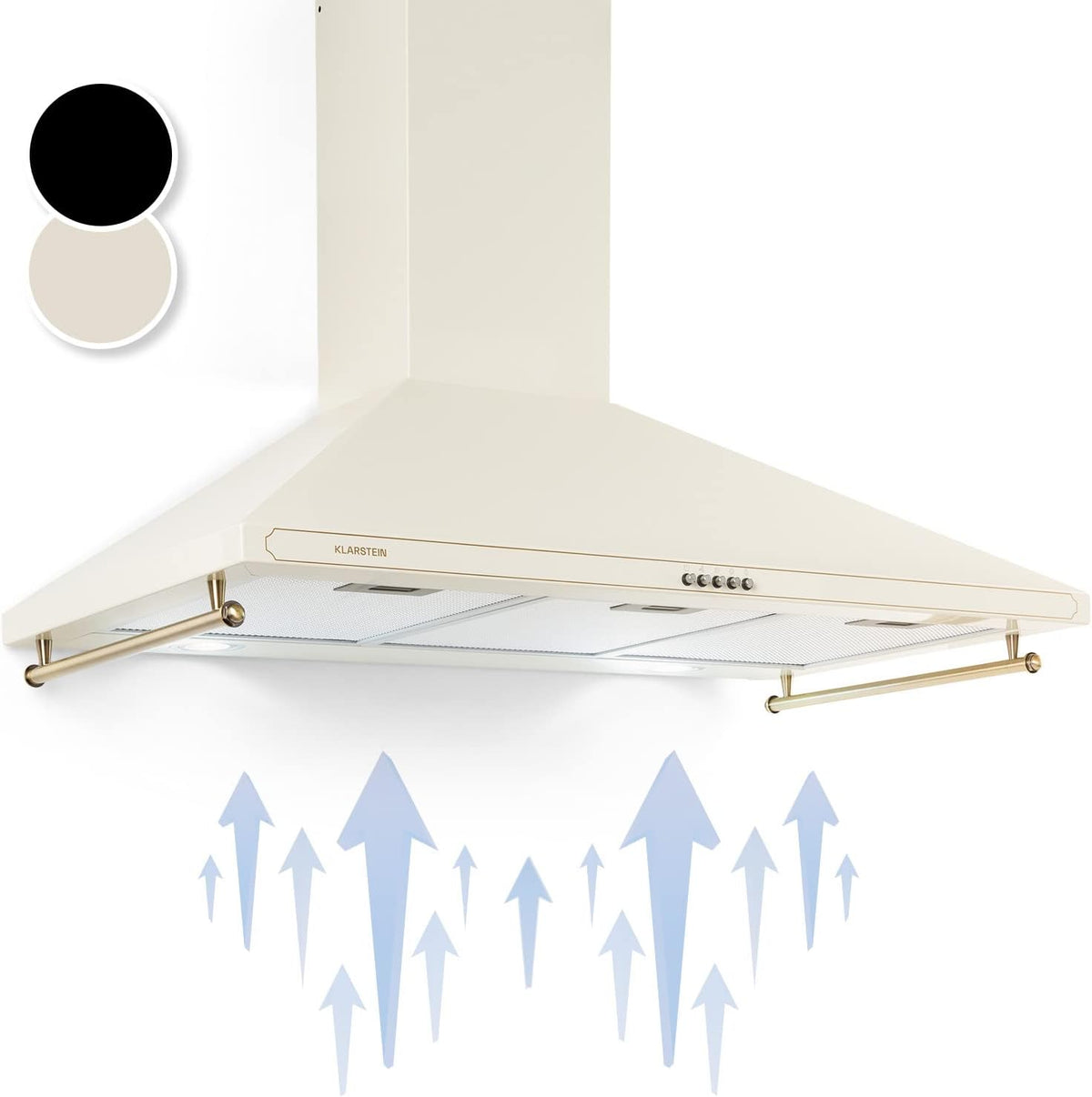Campana extractora 90 cm, Extractor Cocina para Pared con Filtro Aluminio Antigrasa para Lavavajillas, Flujo Aire 645m³/h, Luces LEDs, Campanas de