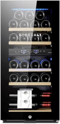 BODEGA43 BODEGA43-22 Vinoteca, 22 - Vinoteca pequeña - 2 zonas de temperatura, 22 botellas, 5-20ºC, 60 litros, bajo nivel de ruido (41 dB), cinco