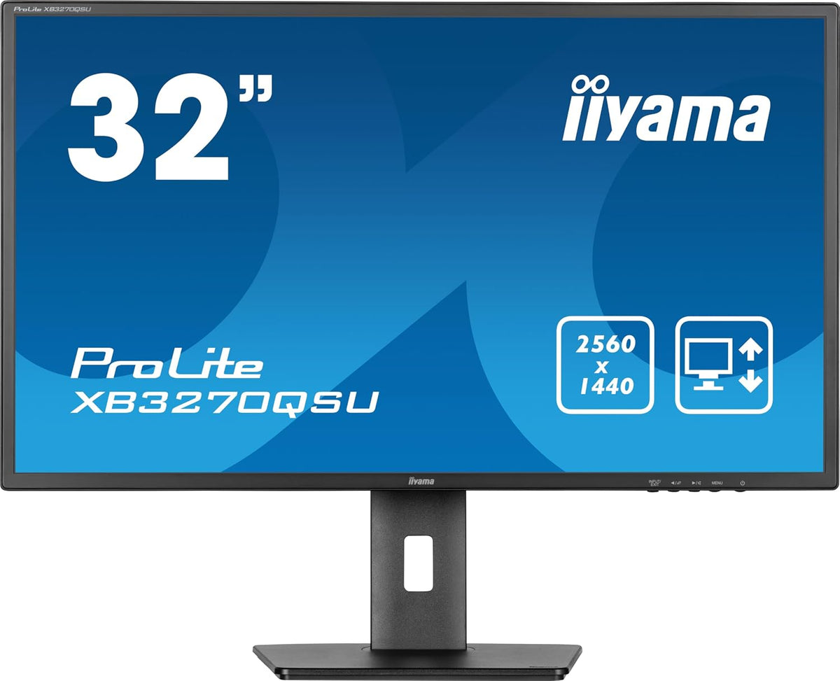 iiyama Monitor, XB3270QSU-B1 32' Panel IPS, 2560x1440, 250cd/m², 3ms, Altavoces, DisplayPort, 2xHDMI, USB 3X 3.2, 15cm Regulable en Altura, Pivotante