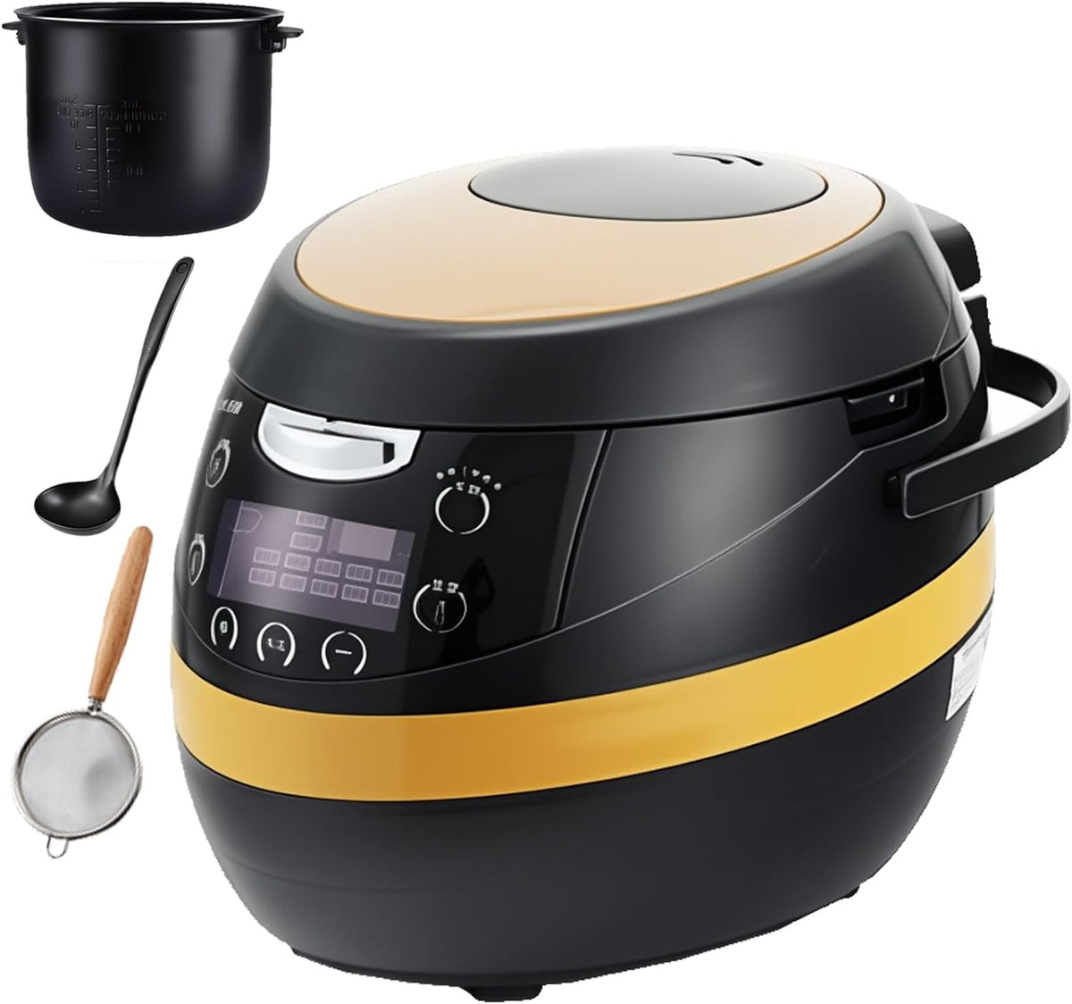 Generic Ollas eléctrica, Máquina calentadora automática de perlas para cocina comercial, 6/8 L con panel táctil inteligente, ajuste de temperatura