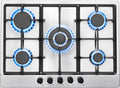 SNDOAS Placa de cocina, Gas 5 Fogones Acero Inoxidable 68cm