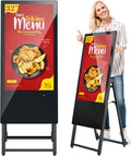 Monitor QIXZOCV, 32 Inch Digital Signage Display, Portable LCD Digital Kiosk, Advertising Display Poster, Android Kiosk with Auto Media Player