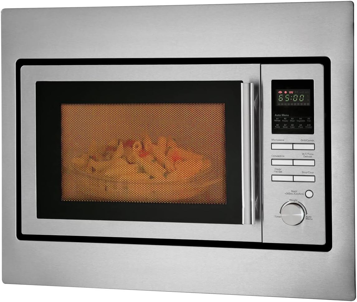 Bomann Microondas con grill, Microondas encastrable Bomann 3en1 con grill y convección, 25 L de espacio de cocción, 10 programas automáticos, incl.