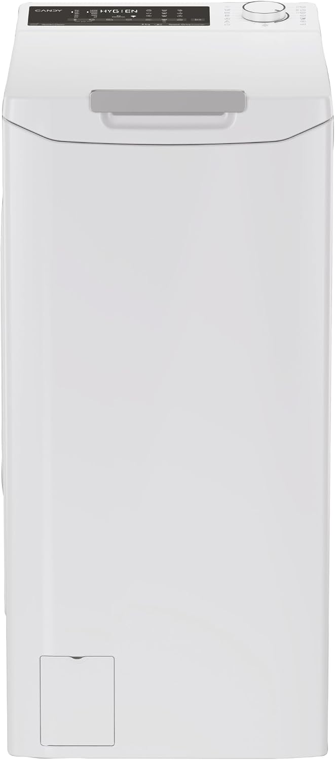 CANDY TCA286TM5-S Lavadora, ProWash 500 Lavadora Carga Superior 8 KG, 1200 RPM, Display Digital, Conectividad Wi-Fi, Snap & Wash, 17 Ciclos, Inverter