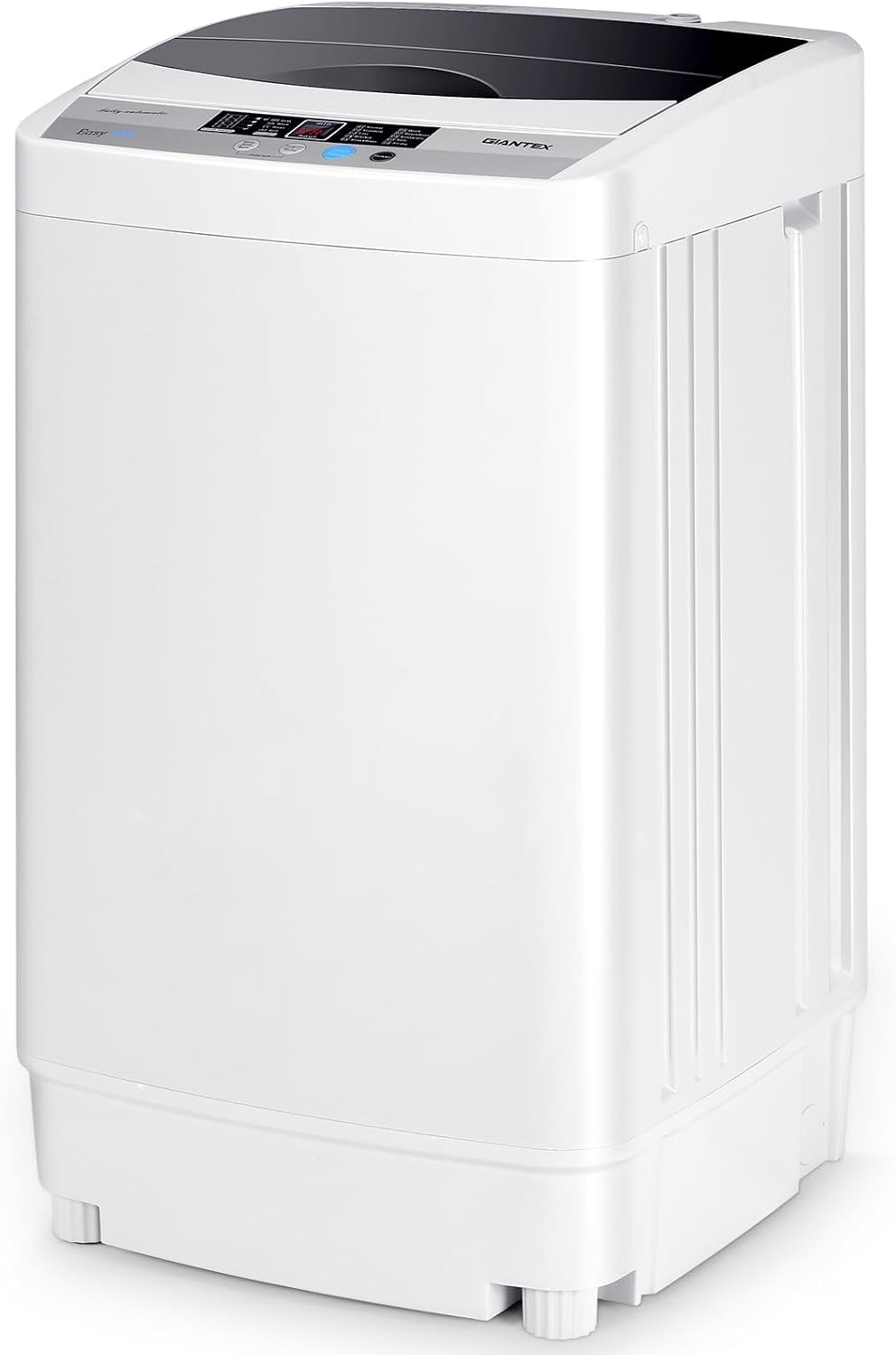 FANTASK Lavadora, pequeña, carga superior, lavadora totalmente automática, 310 W, 50 x 50 x 85 cm, mini lavadora con pantalla, bomba y centrífuga para